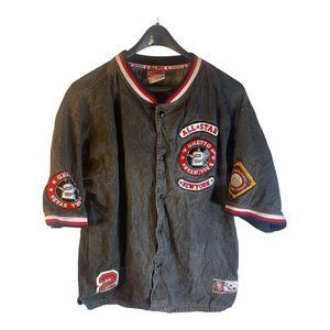 Fox Sports Ghetto All Star Baseball #2 New York Button Up Denim Looking   3XL